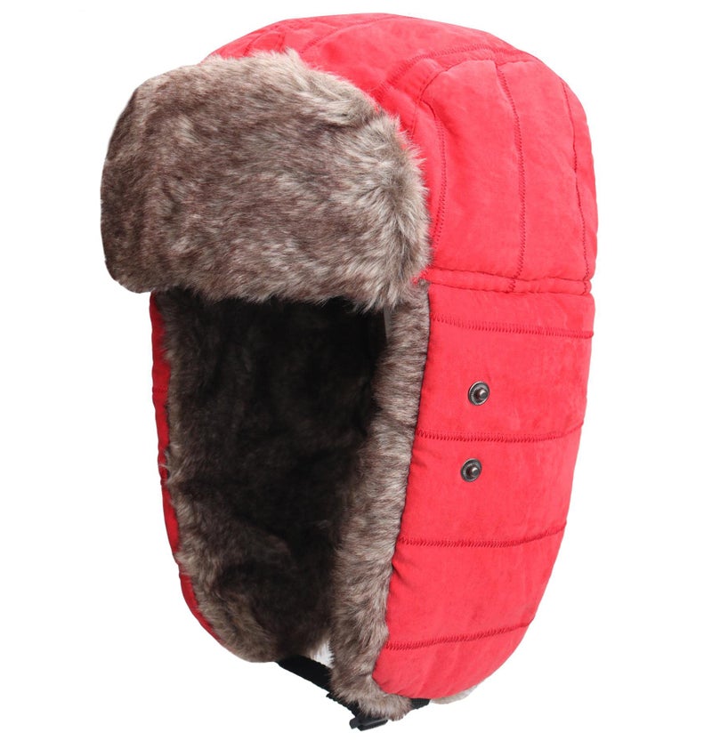 Connectyle Trooper Trapper Hat for Women Warm Winter Hunting Hat with Ear Flaps Mask Aviator Hat Red - Image 2